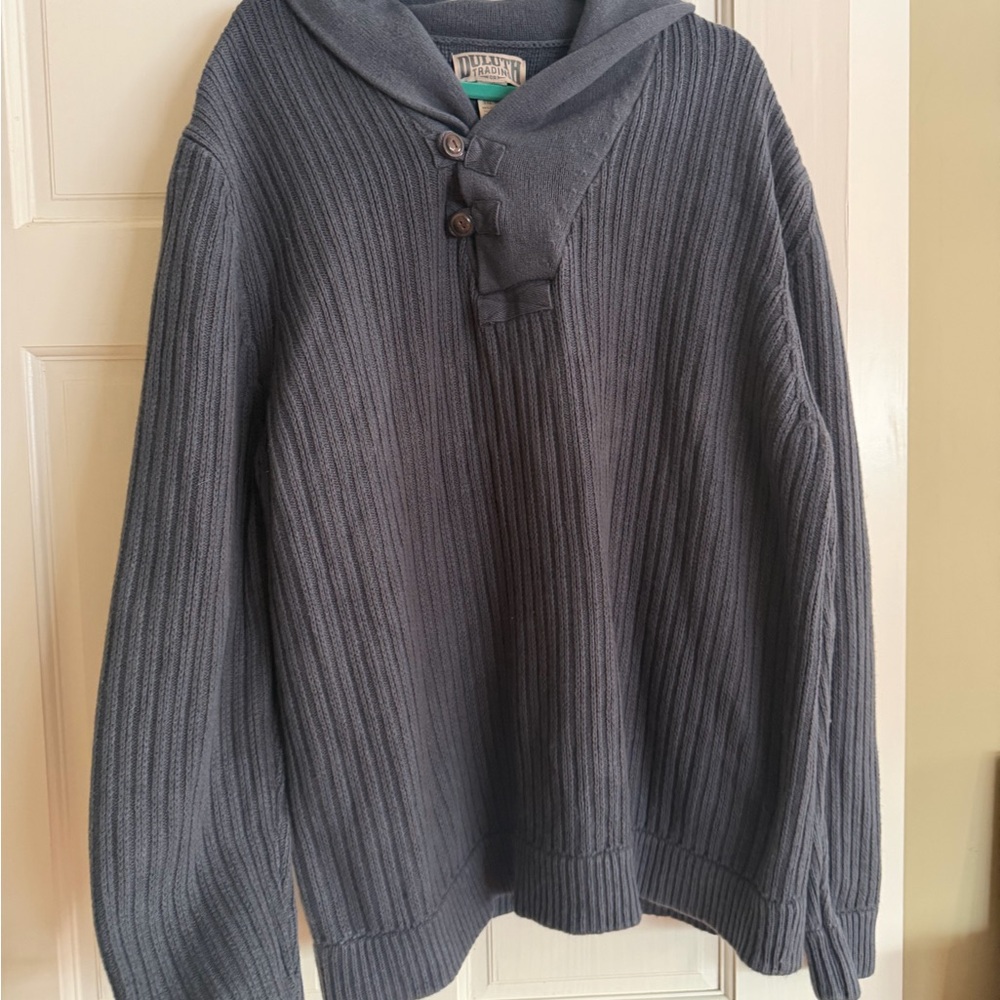 Duluth Trading Co Charcoal Ribbed Men's Sweater
